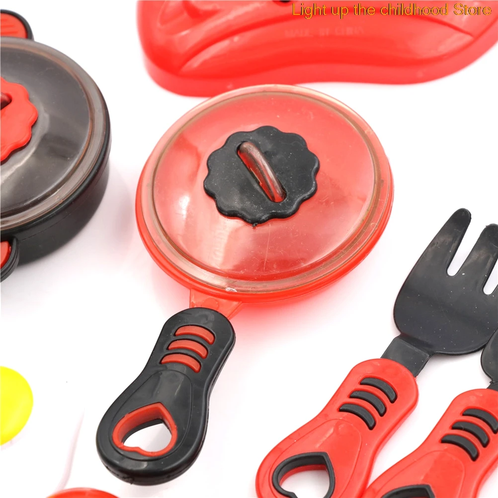 

Kids Children House Kitchen Pretend Play Toys Simulation Plastic Utensils Cooking Food Dishes Pots Pans Cookware Toys 1 Set