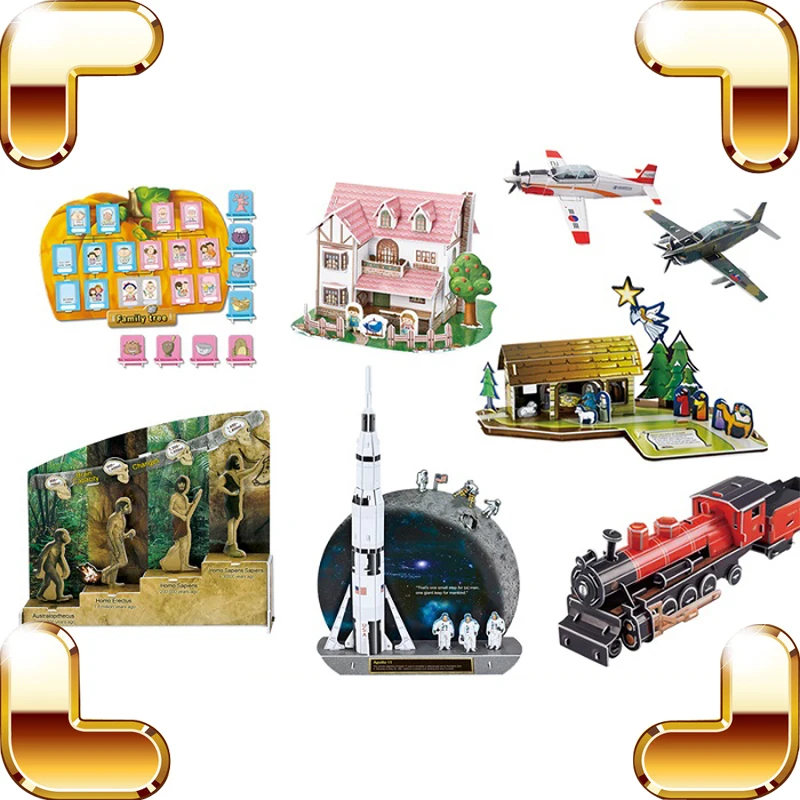 Новогодний подарок детские развивающие 3D головоломки обучающая игрушка сделай