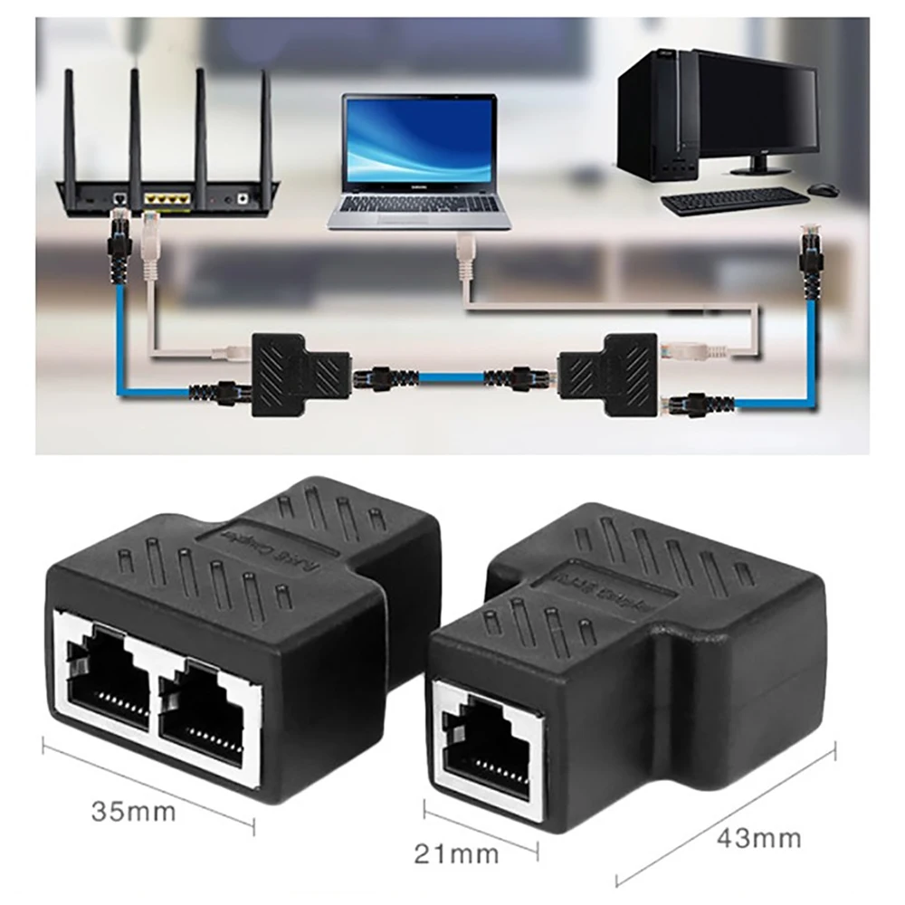 Сетевой кабель Rj45 Ethernet 1-2 способа сетевой разъем удлинитель переходник на два