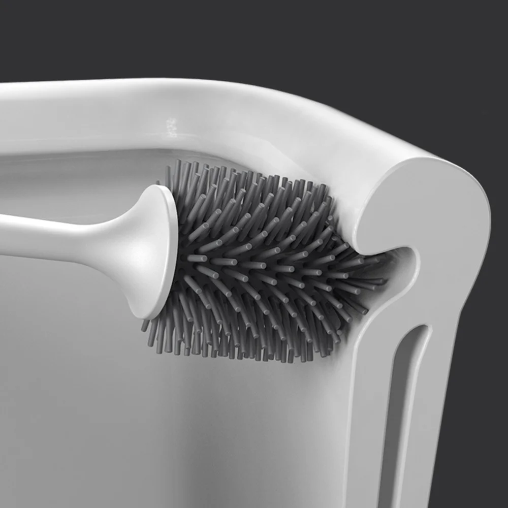 

Toilet Brush Set Toilet Clean Toilet Brush Long Handle Silica Wool Suit Standing Style Grey