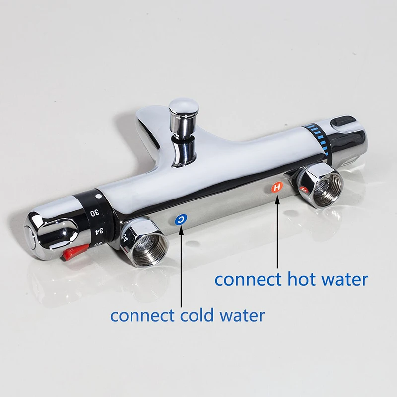 Смеситель для ванны KAIMU из латуни с хромированным покрытием и душем-лейкой. Комплект из нержавеющей стали.