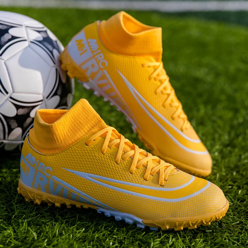 Zapatos de fútbol profesionales para adolescentes FG/TF, zapatillas de fútbol altas para hombre, botas de fútbol ultraligeras, talla 35-45, chuteira society