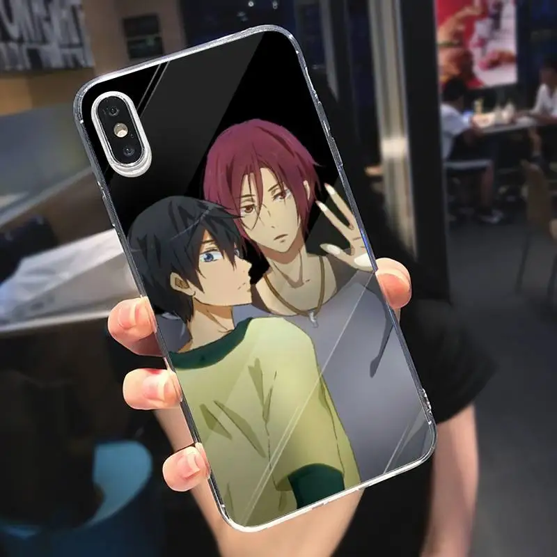 

Free Iwatobi Swim club anime Phone Case Transparent soft For iphone 5 5s 5c se 6 6s 7 8 11 12 plus mini x xs xr pro max