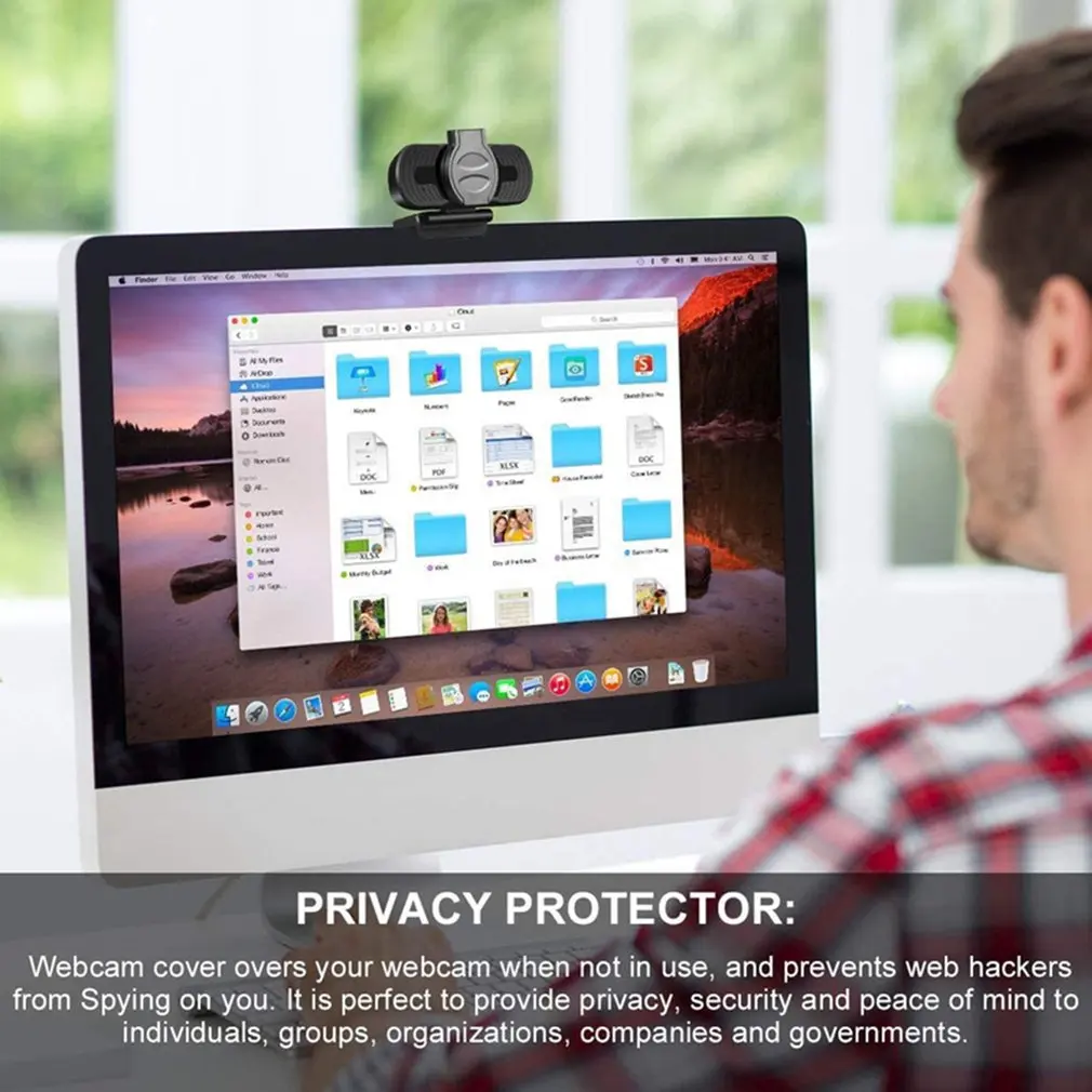 

1080P computer camera Live video webcam with cover ABS Optical lens Plug and Play Full digital noise reduction microphone