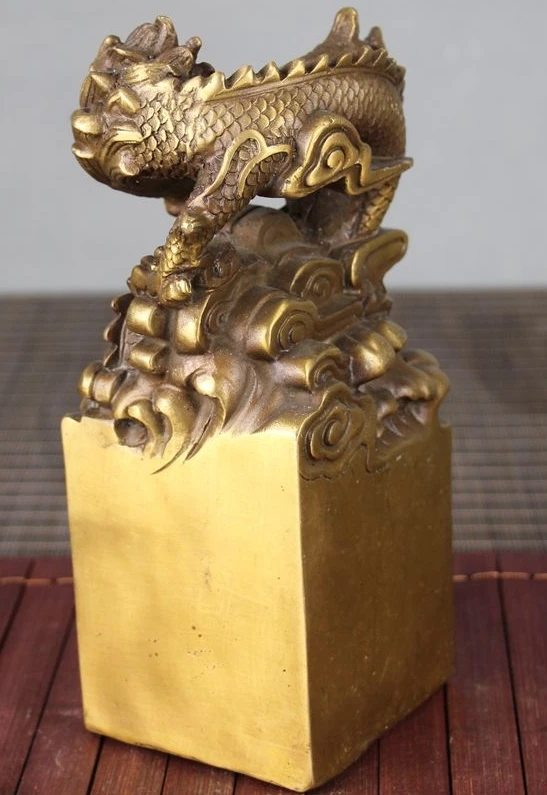 HCGW ручной работы 20*9 см уплотнения дракон античная медь античный 1300 г старые