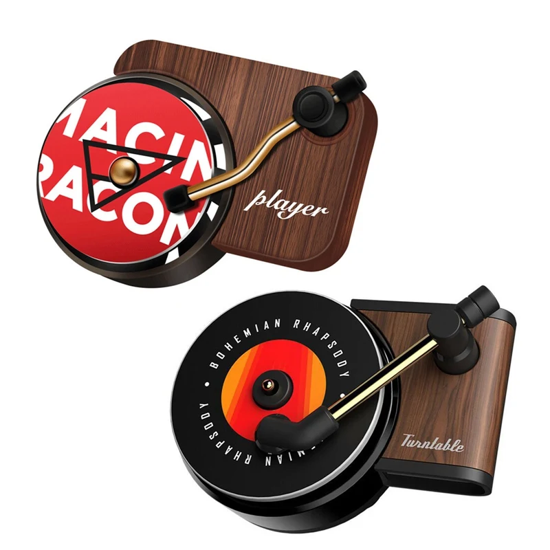 

Car Record Player, Perfume Outlet, Aromatherapy Air Conditioning Port, Ornaments, Retro Phonograph+3 Fragrance Tablets 2 Styles