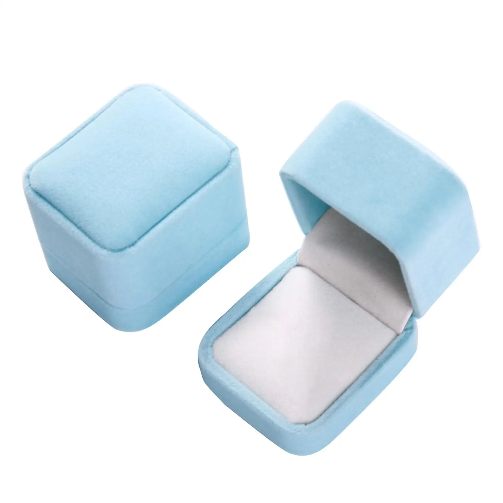 

Fashion Woman Rectangle Jewelry Box Packaging Blue Box Ring Earring Gift Necklace Pendant Storage Holder Jewelry Container