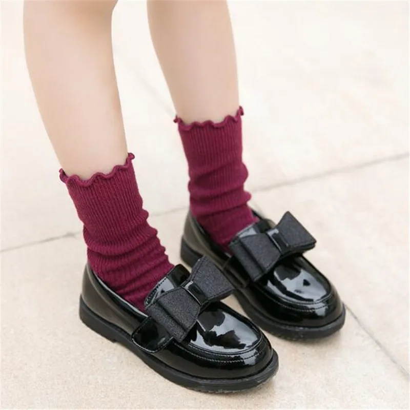 

New Children Butterfly-Knot Shoes Girls Princess Patent Leather Breathable Student Flats Kids Shoes Loafers Moccasins 019