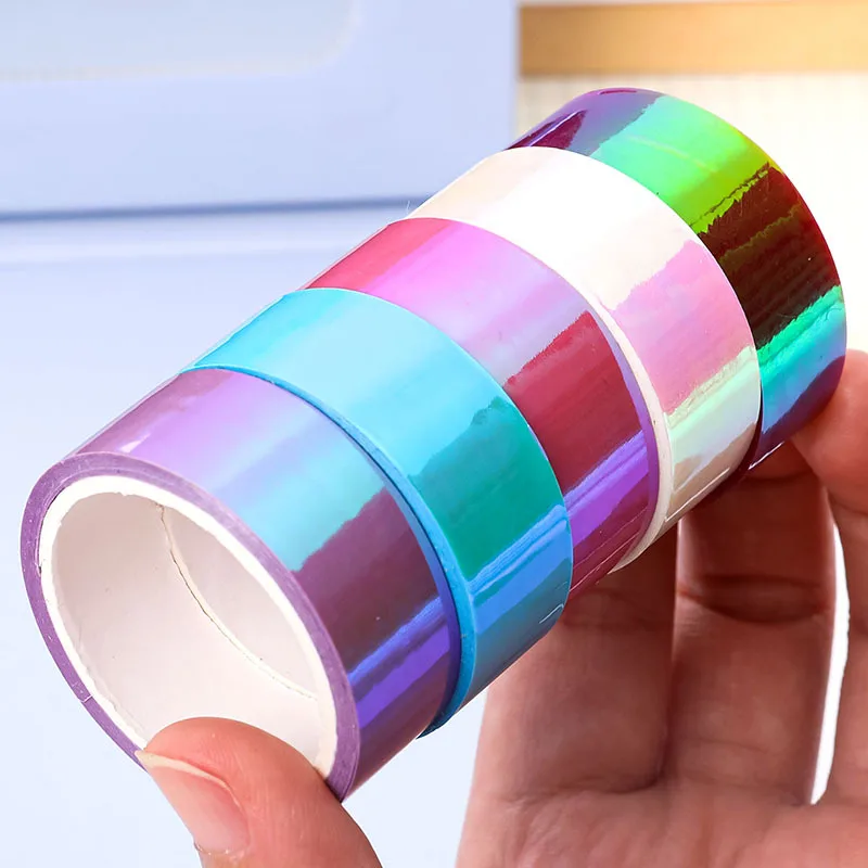 

1 Pcs Cool Color Handbook Decorative Waterproof Tape Creative Gradient Tape Student Handbook Material Sticker School Supplies