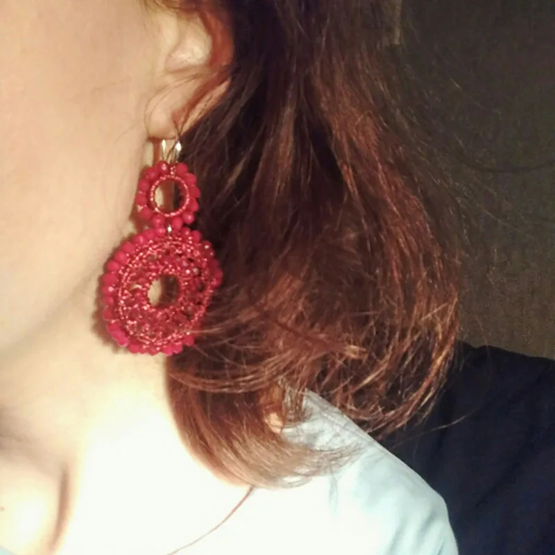 Серьги в форме капли воды для женщин граненые бусины ручной работы хрустальные