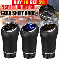universal 5 speed manual gear shift knob wled backlight gear pu leather shifter lever handle stick for toyotabenzaudibmw