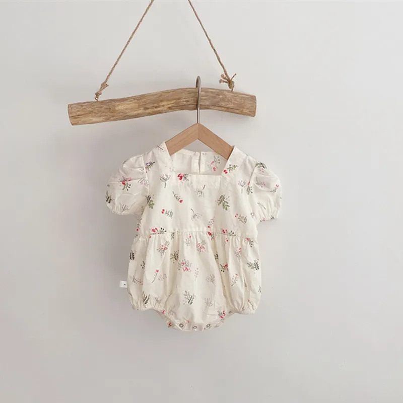 Фото Корейский стиль боди с принтом для новорожденных девочек одежда пышными