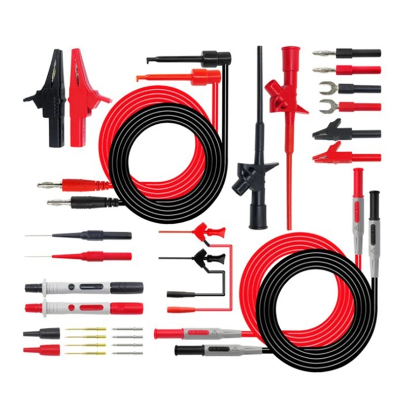 

P1600D 10 in 1 Multimeter Probe Cable Test Leads Kit Automotive Probe Set IC Test Hook Clip 4mm Banana Plug Test Cable