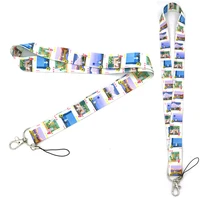 24pcs gooses funny views lanyard keys phone holder funny neck strap with keyring id card diy animal webbings ribbons hang rope