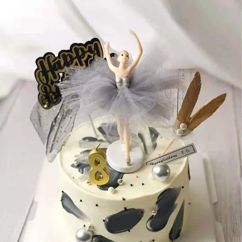 3pc Ballet Girls Cake Topper Dancing Girl Doll Decor Wedding Birthday Baby 1st Favor Happy Party |
