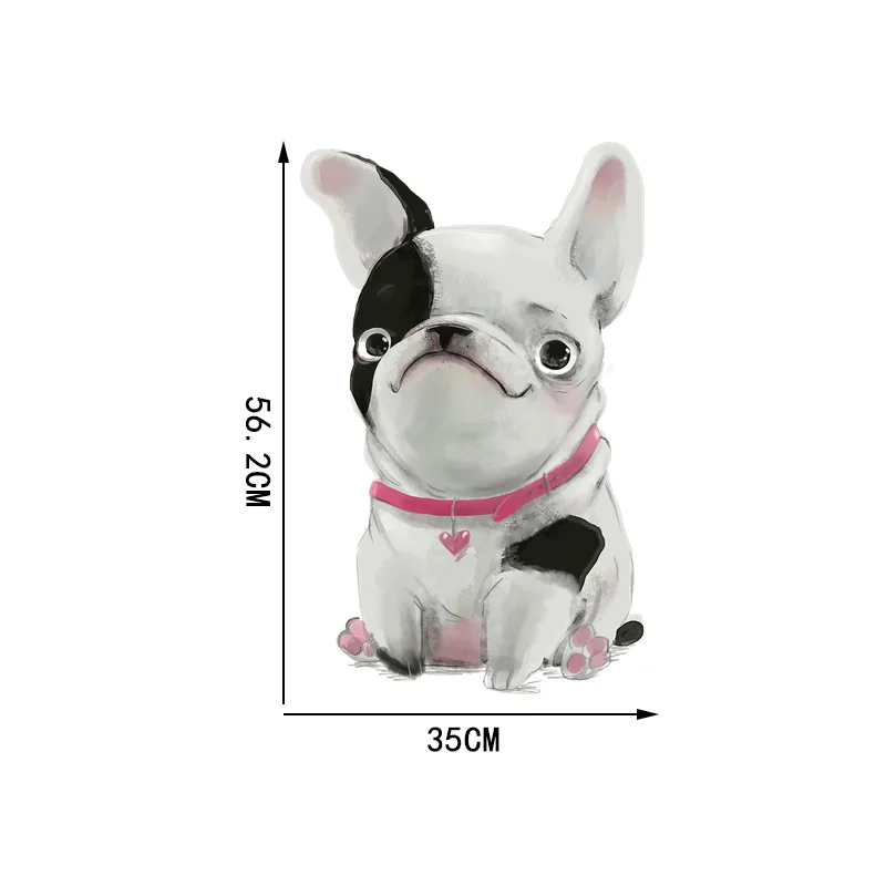

YOJA 3556.2CM Cute Watercolor Bulldog Cartoon Waterproof Wall Stickers Creative Home Room Decor 8WS0406