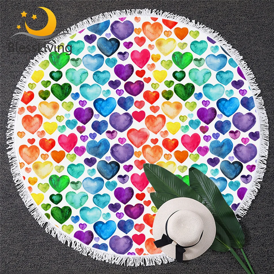 Цветное банное полотенце в форме сердца с цветочным принтом | Дом и сад