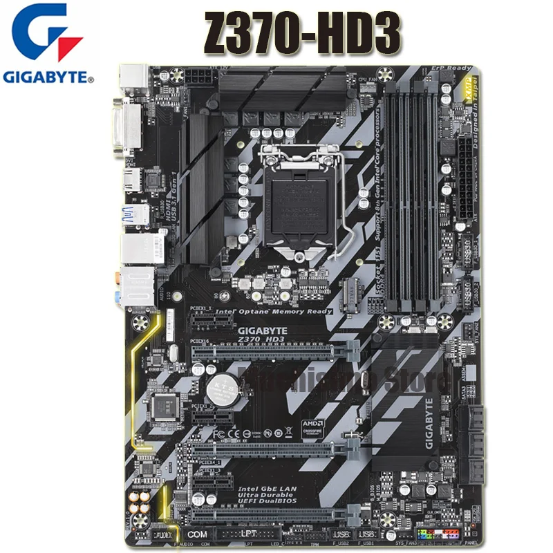 Bestellen LGA 1151 Gigabyte Z370 HD3 Motherboard I7 I5 I3 DDR4 64GB PCI-E 3,0 M.2 SATA III DVI Desktop Z370 Placa-Mãe 1151 USB 3,1 ATX
