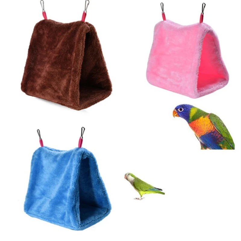 

Pet Parrot Hammock Bird Hanging Bed House Plush Winter Warm Cage Nest Tent