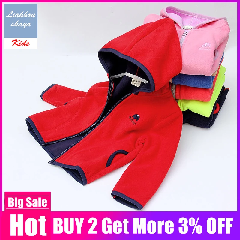 Children New Cute Soft Polar Fleece Hoodies Jacket For Girls Coat Kids Spring Outerwear Winter Korean Clothes Teenage | Детская одежда