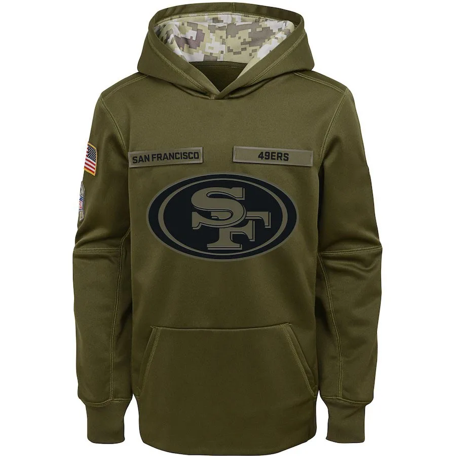 

San Francisco Youth Salute to Service Green Pullover Performance Hoodie