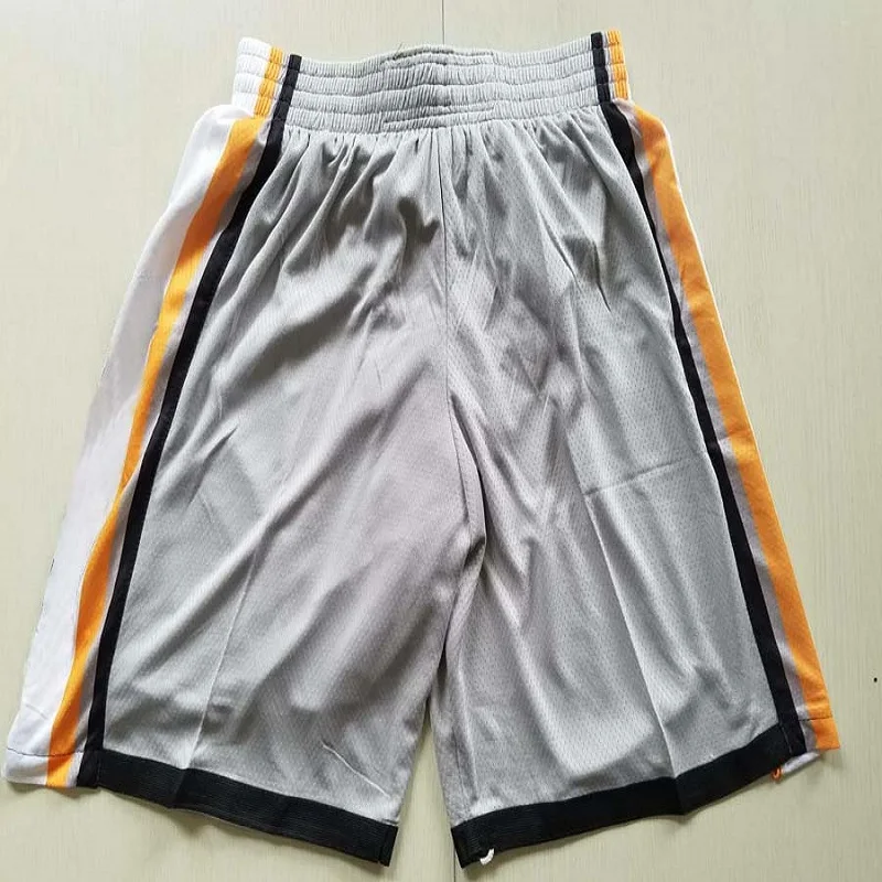 

New Pattern Men's American Basketball Golden State Shorts Elastic Belts Pocket Pants Orange White Jerseys