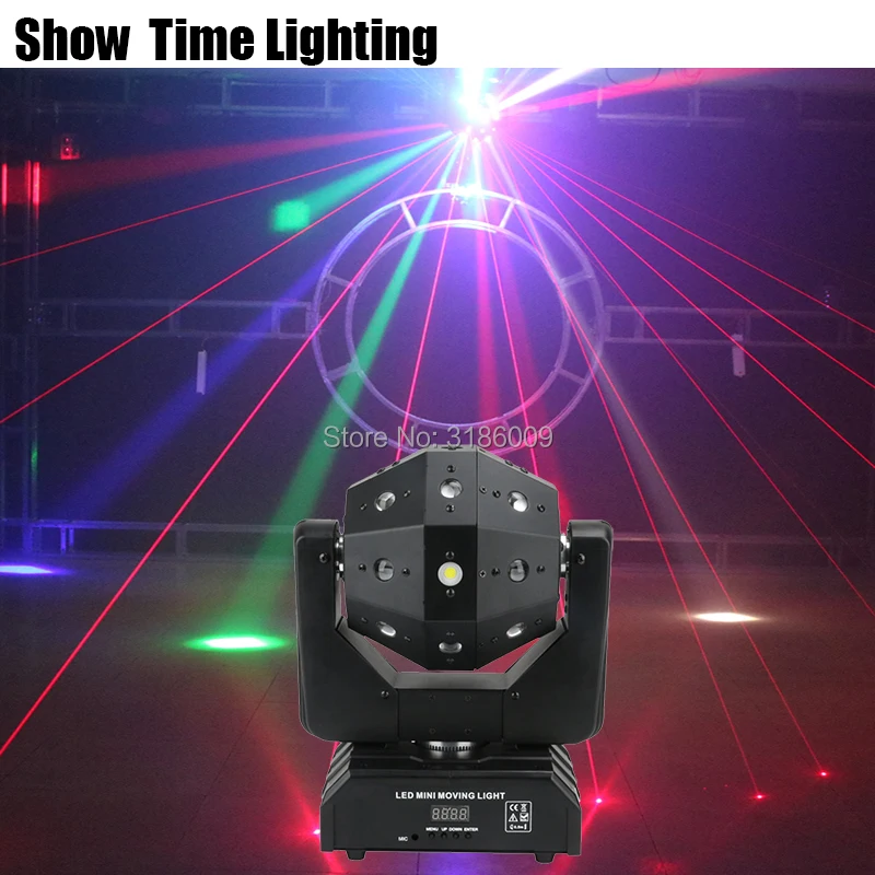

Unlimited Rotate Led Ball Moving Head Light Beam Line Strobe Red Green Laser 3 IN 1 Good Effect Use For Party KTV Night Club Bar