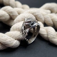 vintage bohemian frog toad animal carving womens ring for female mens rings christmas party gift jewelry set anillos
