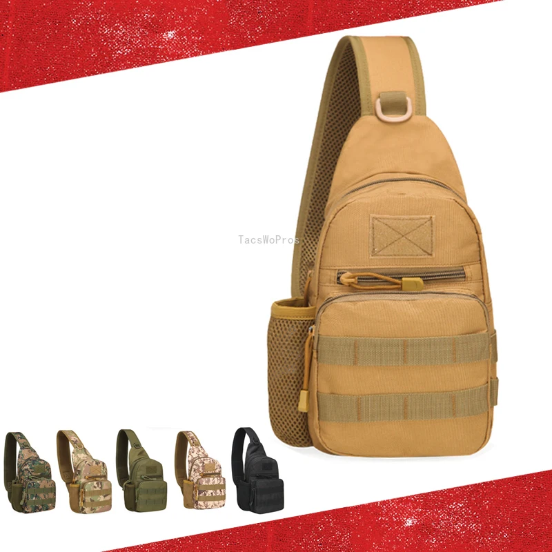 

Outdoor Hiking Climbing Crossbody Bag Tactical Army Shoulder Bag Camouflage Military Training Chest Molle Kettle Chest Bags