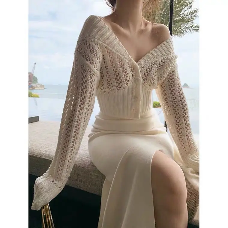 

Sweater soft wind wear 2021 new spring and autumn Korean loose thin V-neck cardigan Knitted Top