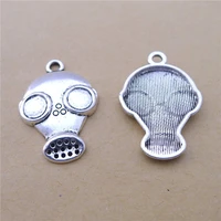 100pcslot antique silver antigas mask charms 20x28mm anti gas mask charms for jewelry making