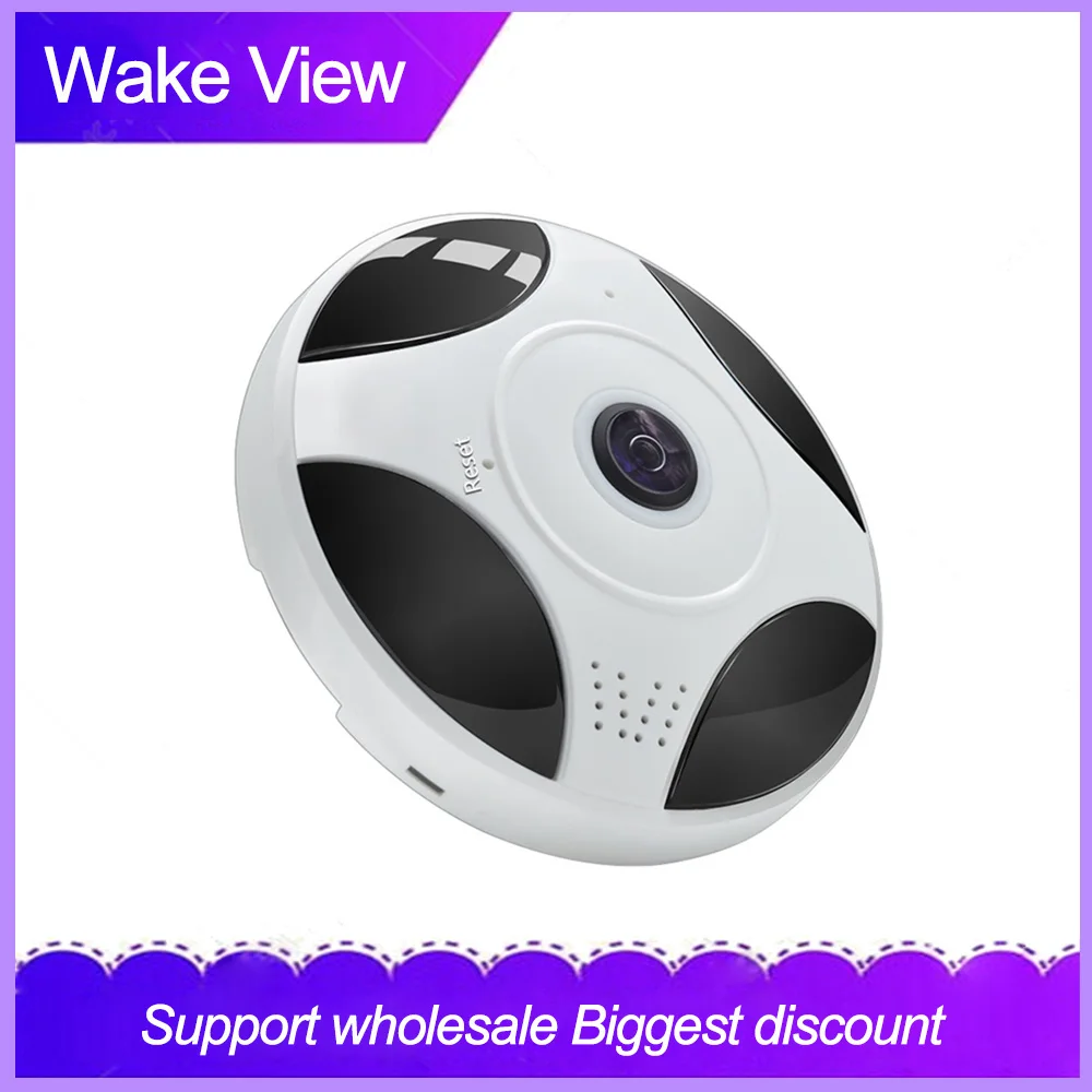 

Панорамная камера полного вида WakeView 360, двустороннее аудио, Wi-Fi, ИК, 1080 МП/2 МП/3 Мп, рыбий глаз, беспроводное умное IP-приложение ICSEE P HD night