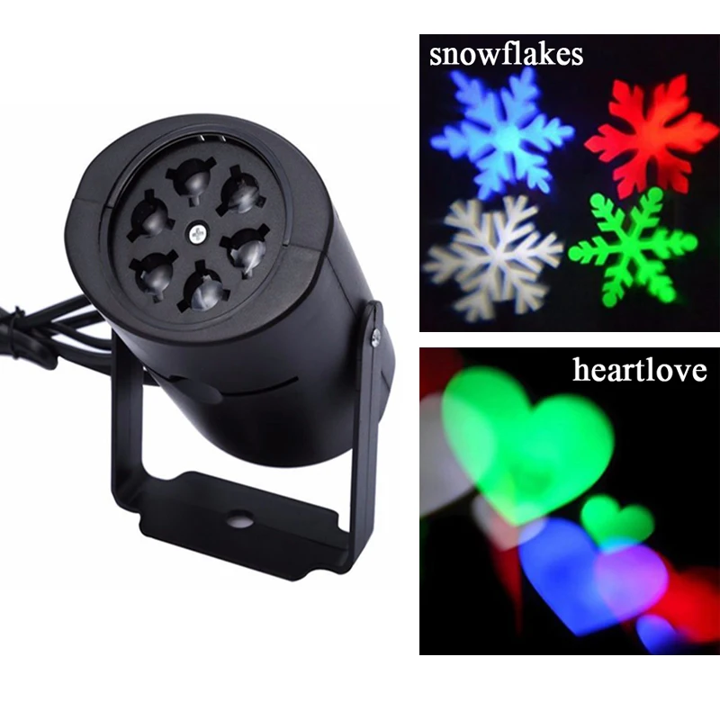 Рождественский проектор свет снежинки звезды узоры открытый сад дома Спальня