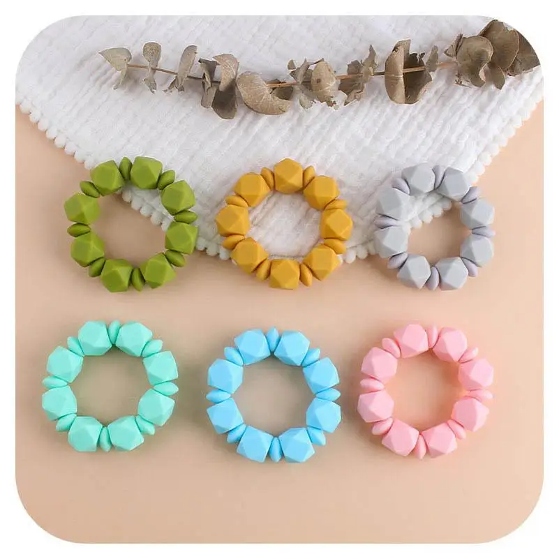 

2021 new 3pcs/set Silicone Baby Pacifier Clip Chain+pacifier+teether teething beads Baby Teething Strap Nipple Holde Infant Feed