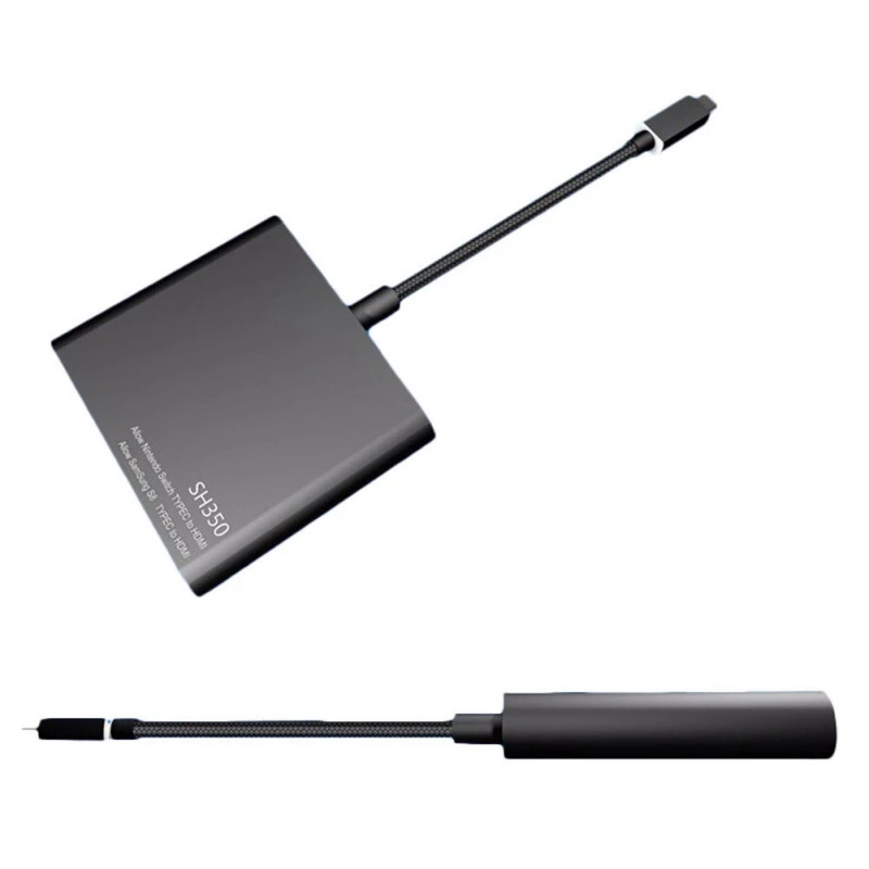 SH350 type C адаптер USB-C к HDMI/USB3.0/type-c конвертер type-C хаб-конвертер портативная