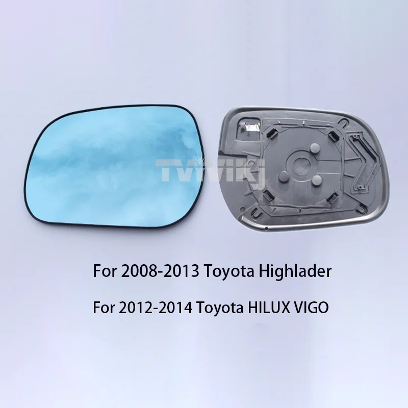 

1 пара боковых зеркал заднего вида синие стеклянные линзы для TOYOTA Highlander 4runner 2008-2019 HILUX REVO VIGO широкоугольный Вид антибликовое