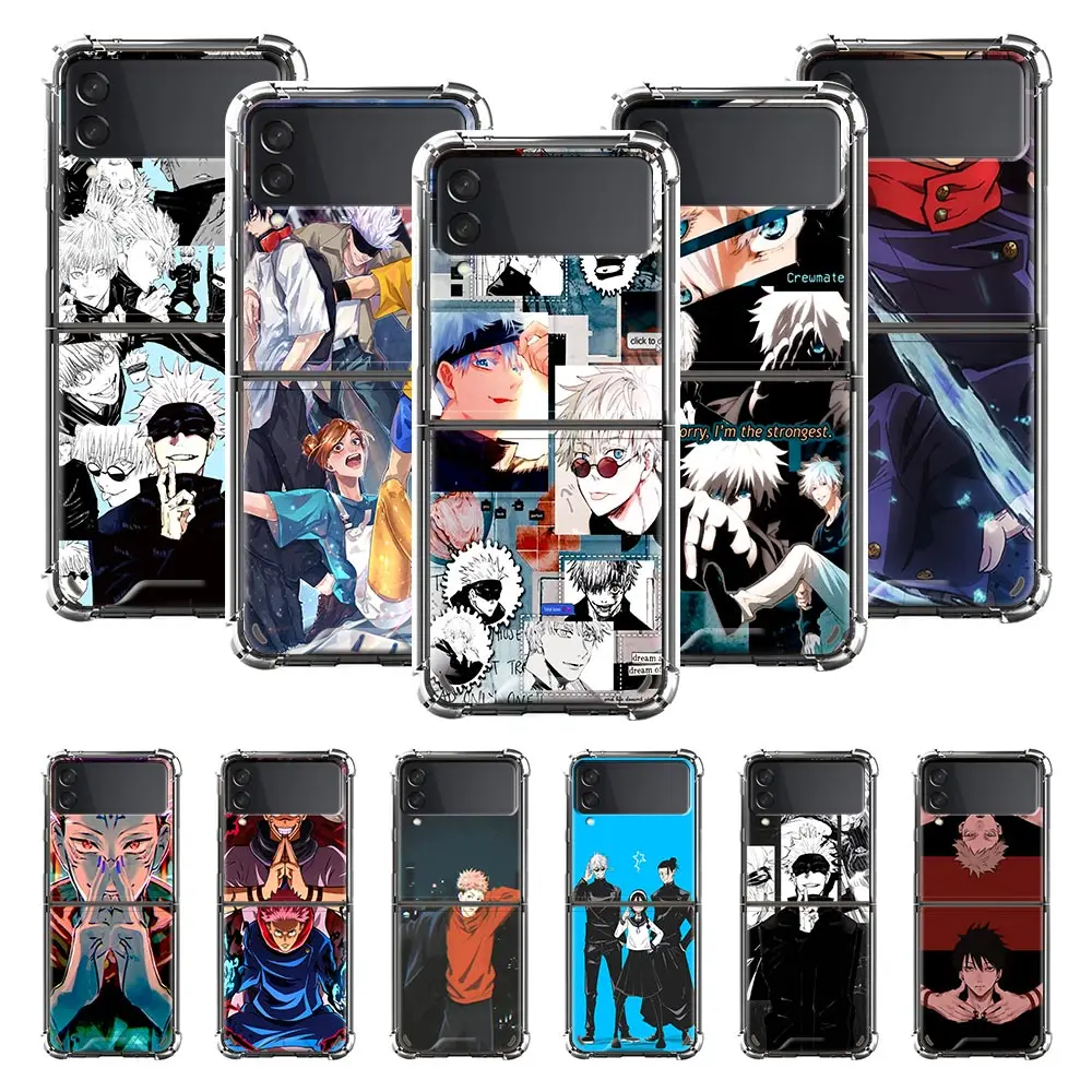 

Airbag Phone Case for Samsung Z Flip3 5G Fold Cover for Galaxy ZFlip 3 Funda For Z Flip3 Luxury Capa Fashion Jujutsu Kaisen