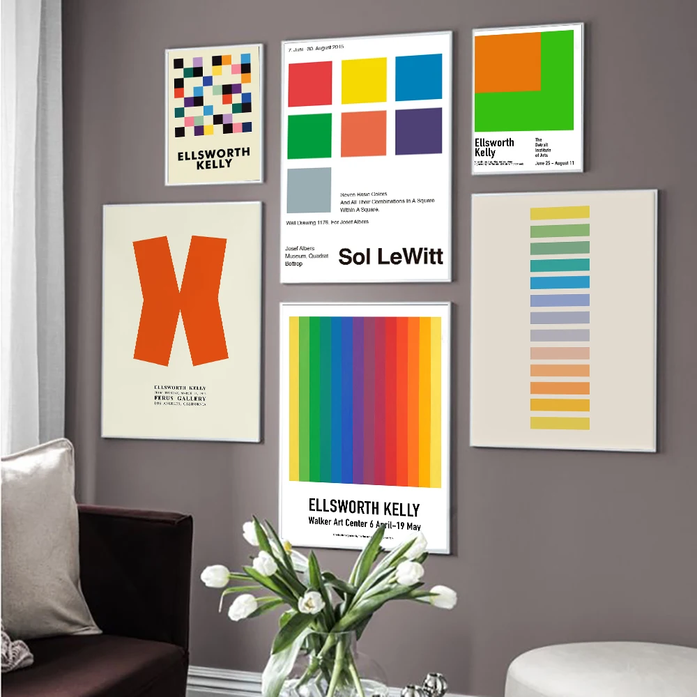 Выставочный постер Ellsworth Kelly абстрактные ретро-принты галерея Ферруса Калифорния