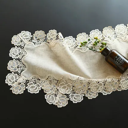 Европейская вышитая настольная дорожка стол с флагом покрытие для стола розовая