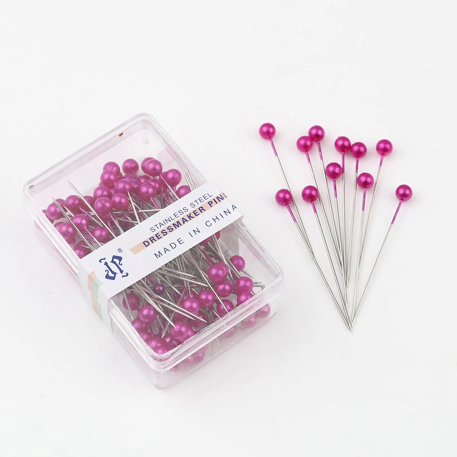 100Pcs/Box 36cm Colorful Round Pearl Head Needles Stitch Straight Push Sewing Pins For Dressmaking DIY Tools Positioning | Дом и сад