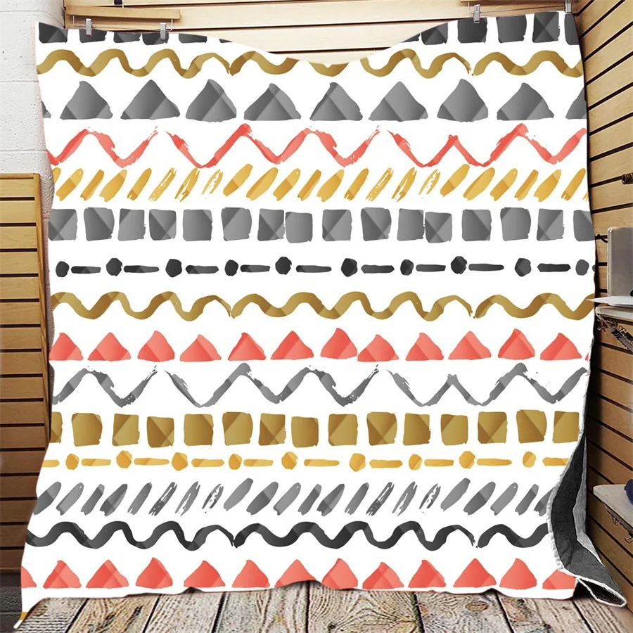 Разноцветное одеяло с геометрическим рисунком плед одеяла подарки покрывало для
