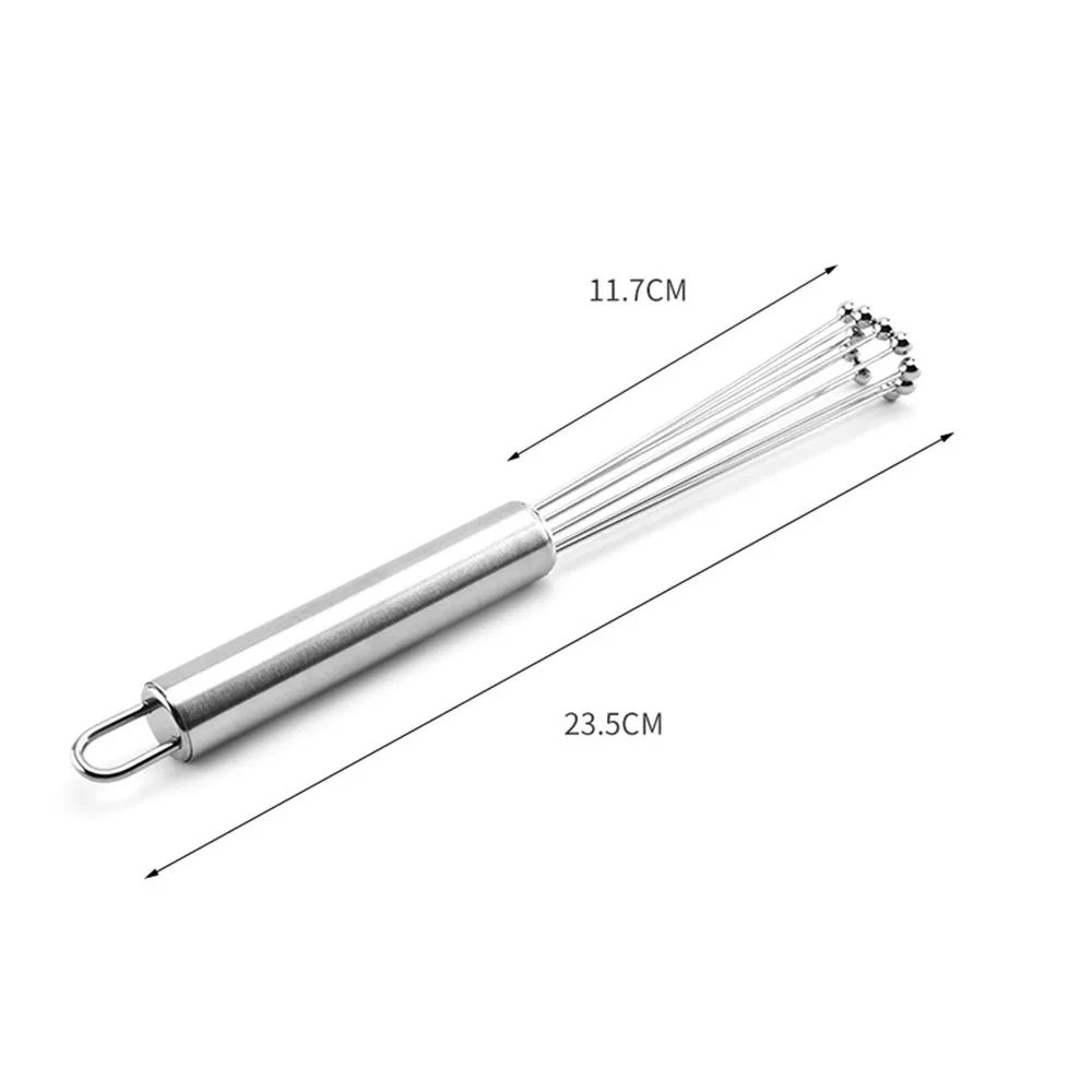

23.5cm Stainless Steel Wave Bead Whisk Steel Ball Egg Whipper Agitator Hand Holding Eggbeater Tools Kitchen Blending Tools