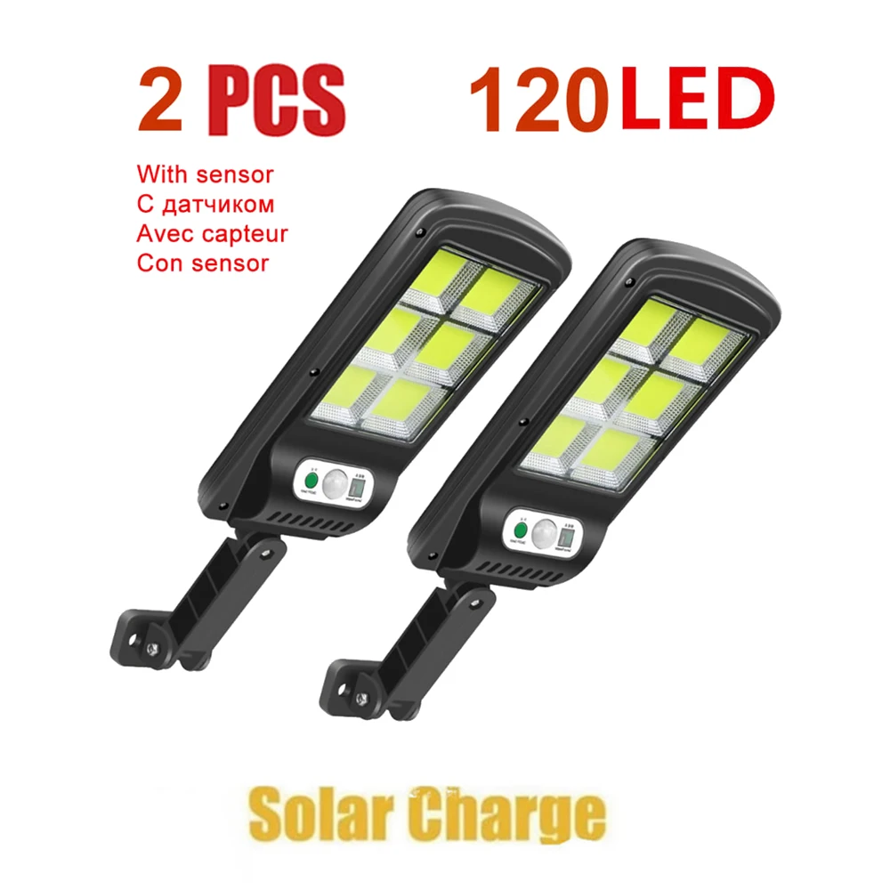 

2pcs tabular oblong 120 LED Solar light Bulb Outdoor Garden lamp Decoration PIR Motion Sensor Night Security Wall lights Waterpr