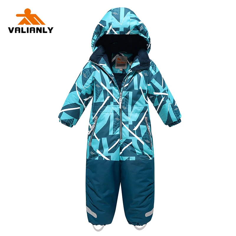 

VALIANLY High Quality Girls Ski Suit One-piece Jumpsuit Winter Snowsuit Hooded Outdoor Waterproof Windproof Ski Snowboard Sport