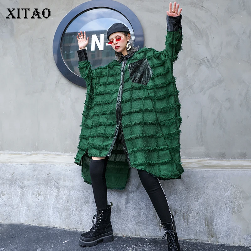 Женская Асимметричная блузка XITAO с разрезом элегантная маленькая рубашка