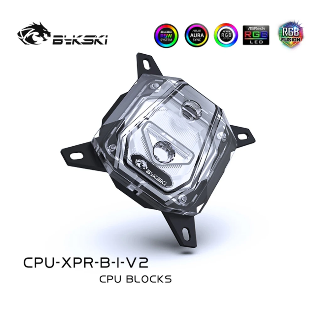 Bykski прозрачная Процессор воды блок для INTEL LGA 1366/1156/1155/1151/1150/2011/2066 кулер RGB 12В/5В Медь