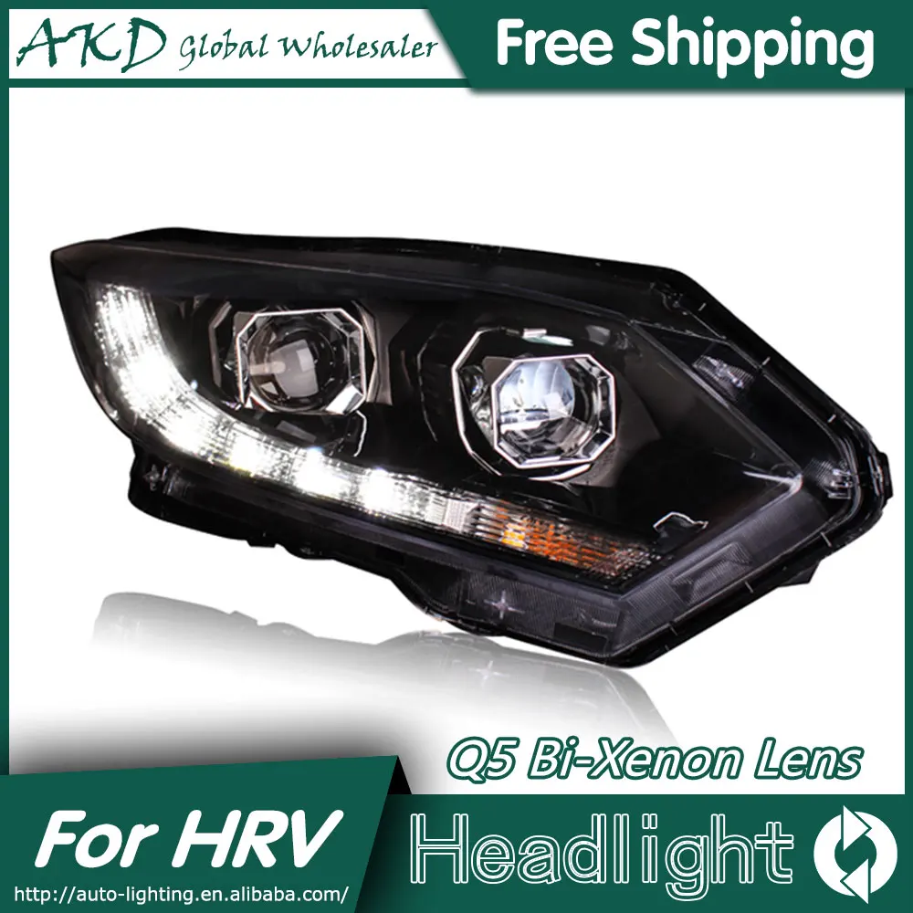 AKD автостайлинг для HRV фары 2014-2016 светодиодный ные DRL Биксеноновые линзы дальний