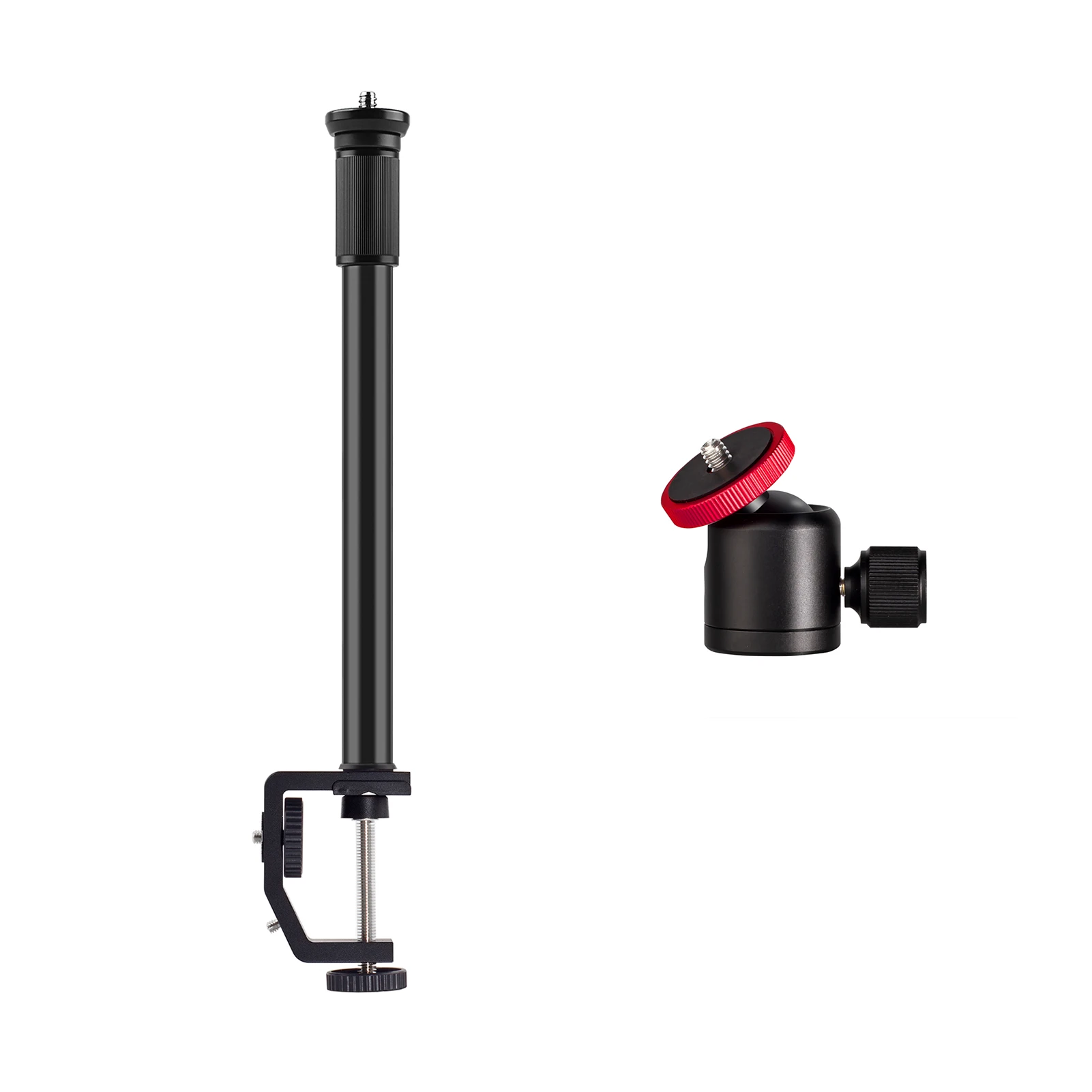 

C Clamp Tripod Extension Rod Rotatable Ball Head with 1/4 Inch Screw Length 33~60cm for Camera Photography Extension Rod