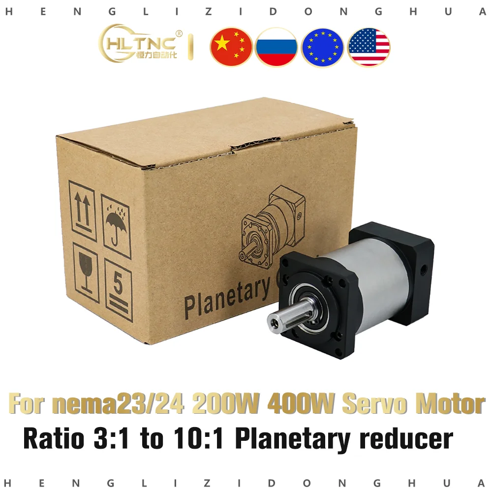 

Соотношение 3:1 до 10:1 высокая точность и низкая обратная рессора редуктор планетарный редуктор для NEMA23 / NEMA24 60 мм 200 Вт 400 Вт серводвигатель CNC