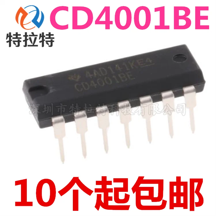 10 шт./лот CD4001BE DIP14 CD4001 DIP 4001BE DIP-14 лет новый и оригинальный IC | Электронные